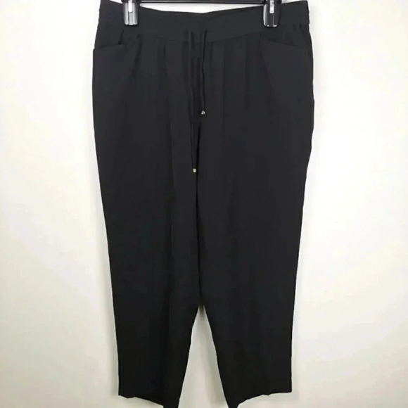 Jones New  York |Stretch Black Tie Waist Ankle Pants sz. 14w - Picture 2 of 8
